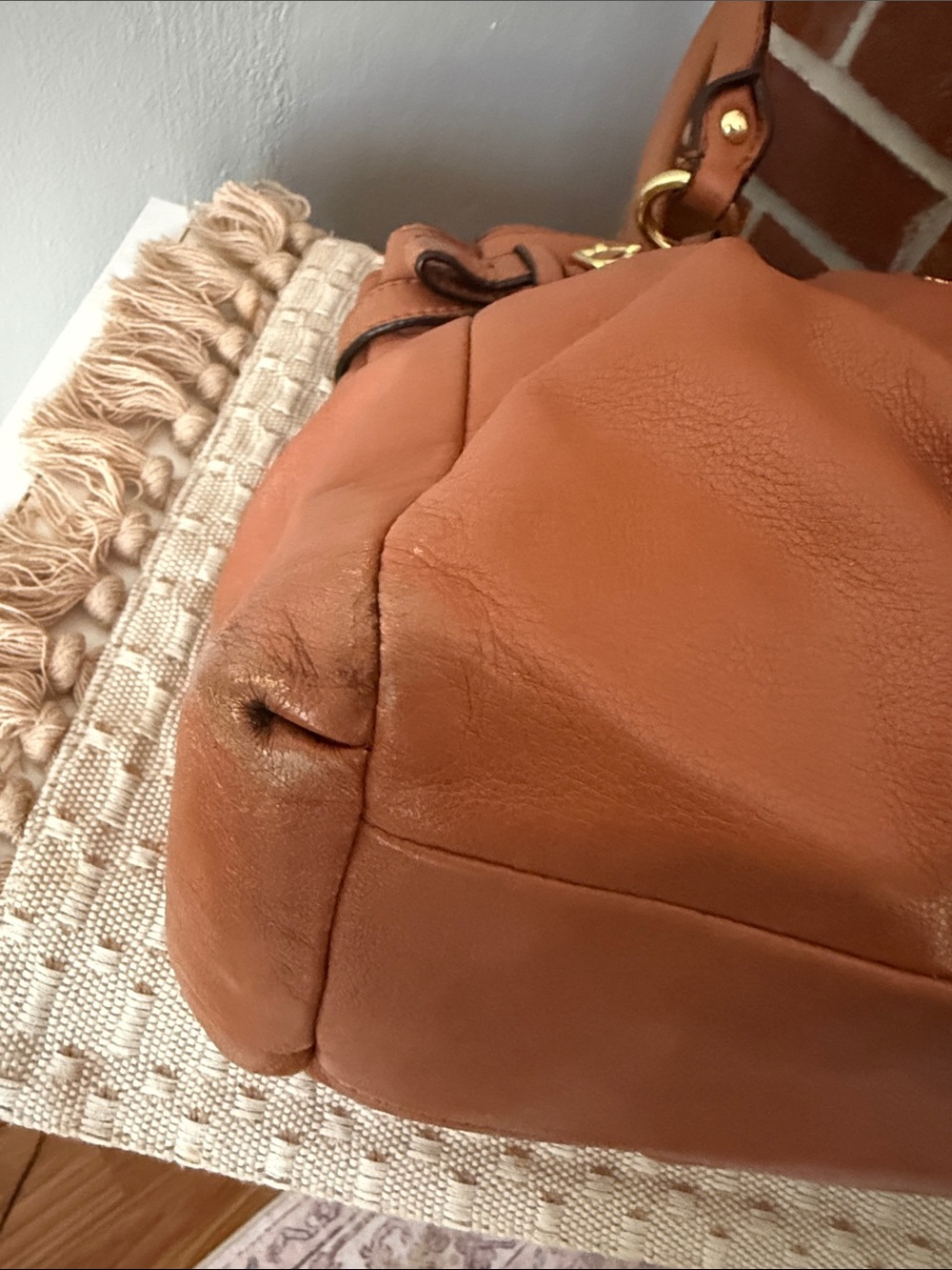 Coach Ashley Gathered Leather Satchel Brown Cognac - Picture 8 of 9